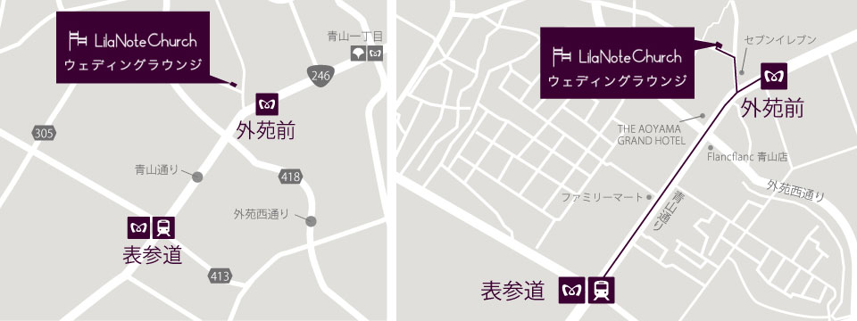 ウエディングラウンジ（リラノートチャーチベイ函館 東京サロン） アクセスマップ